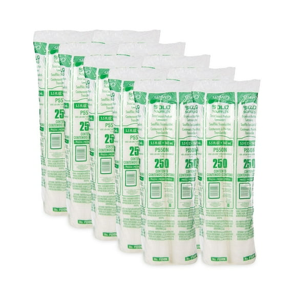 Polystyrene Souffl Portion Cups 5.5 oz, Translucent, 250/Bag