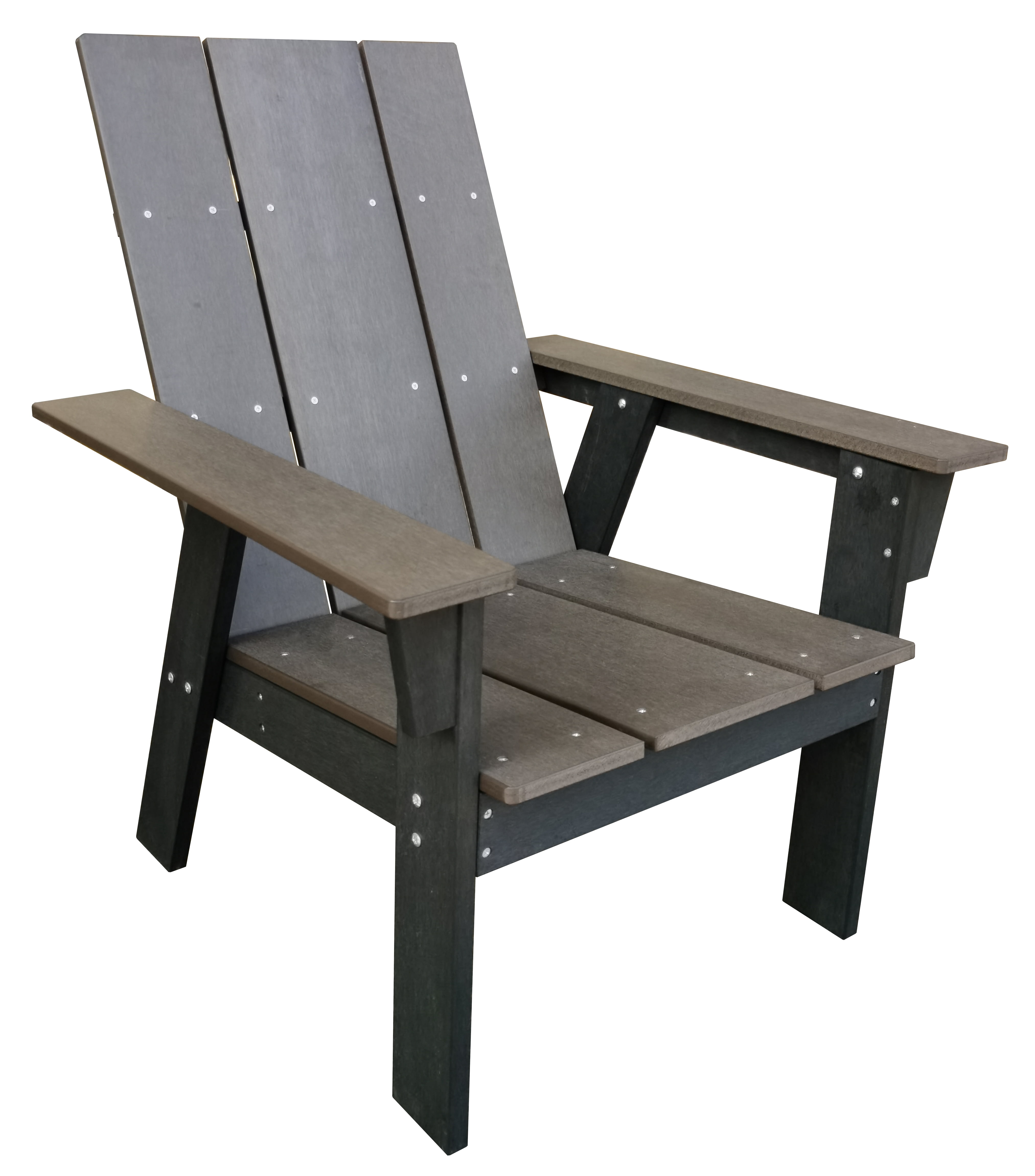 Polystyrene Wood Adirondack Chairs, Black and Gray