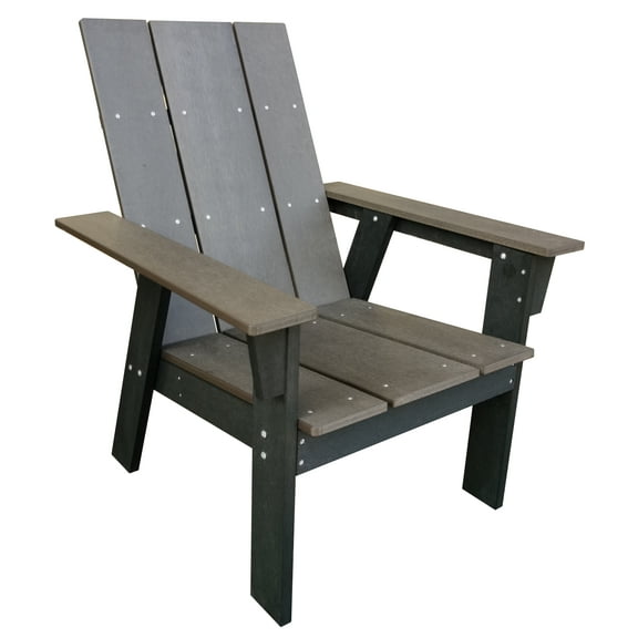 Polystyrene Wood Adirondack Chairs, Black and Gray