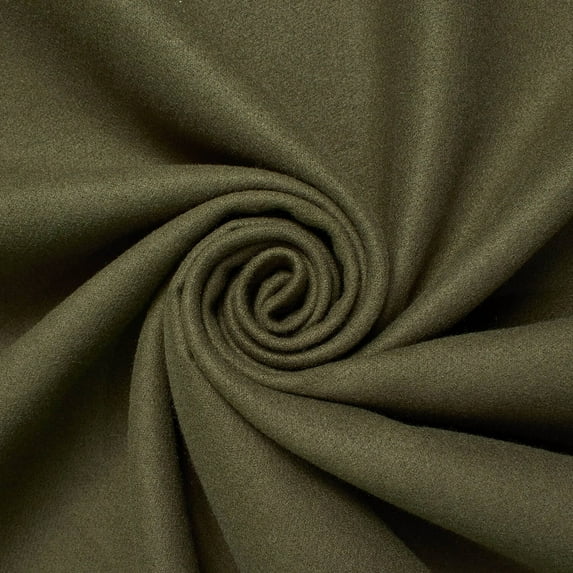 Brushed Polyester Wool Coating 59" Fabric By The Yard – Soft Wool-Like For Coats, Jackets, Winter Apparel, Cloaks & Scarves (Army Green, 1 Yard)