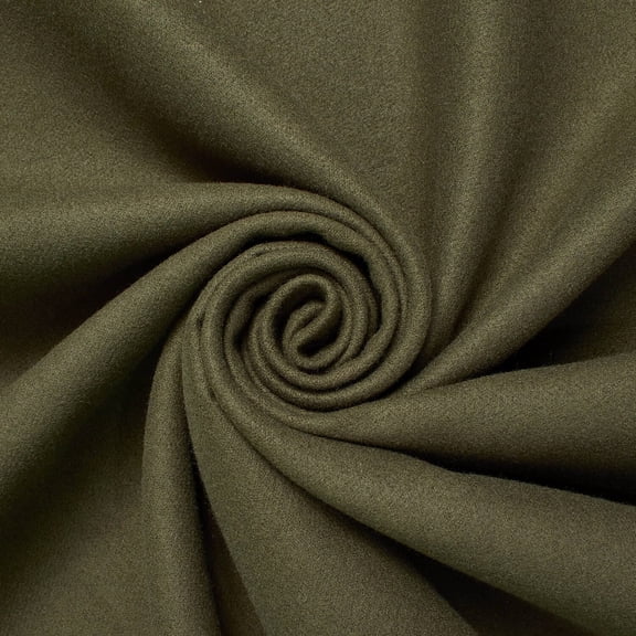 Brushed Polyester Wool Coating 59" Fabric By The Yard – Soft Wool-Like For Coats, Jackets, Winter Apparel, Cloaks & Scarves (Army Green, 1 Yard)