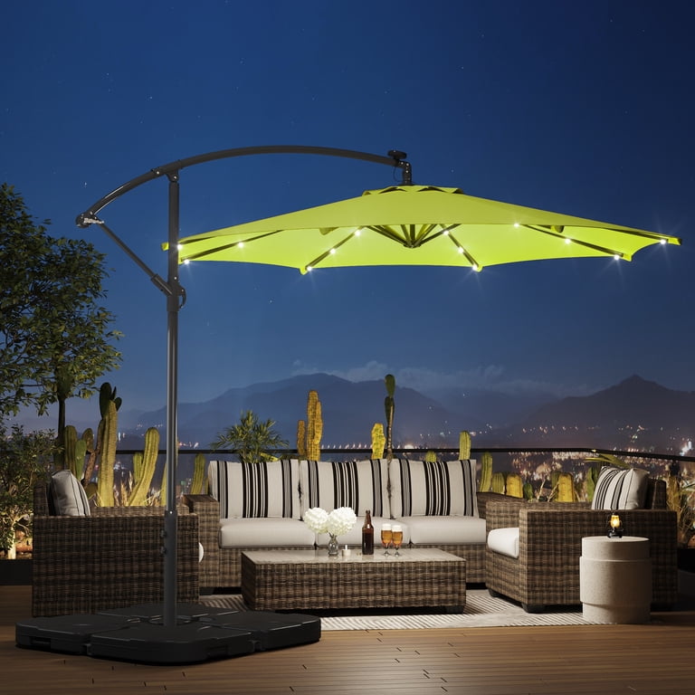 10.5 patio umbrella Kozyard Roma Cantilever offset Umbrella 10'10' (5 Color Options) Blue