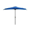 thumbnail image 1 of Polytrends 9' Sutton Half Round All-Weather Crank Patio Umbrella Royal Blue, 1 of 5