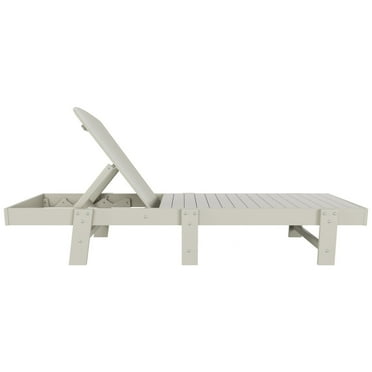 Polytrends  Altura Armless Poly Eco-Friendly All Weather Reclining Chaise Lounge Sand