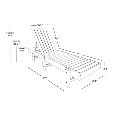 Polytrends  Altura Armless Poly Eco-Friendly All Weather Reclining Chaise Lounge (Set of 2) Sand
