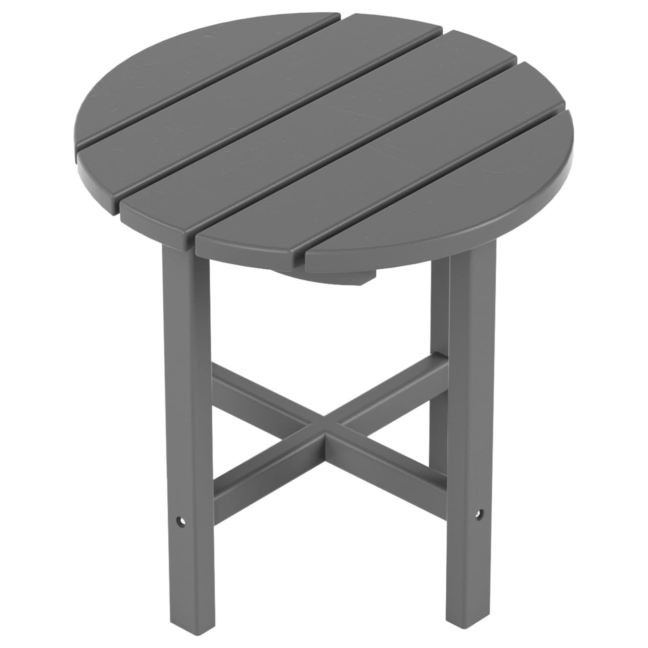 Slate Gray 18" Round Polywood Outdoor Side Table