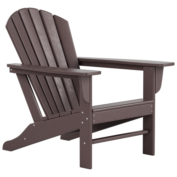 Polytrends Altura Outdoor Eco-Friendly All Weather Poly Patio Adirondack Chair - Deep Seating Dark Brown