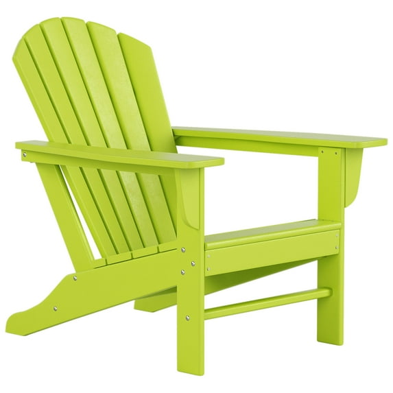 Polytrends Altura Outdoor Eco-Friendly All Weather Poly Patio Adirondack Chair - Deep Seating Lime