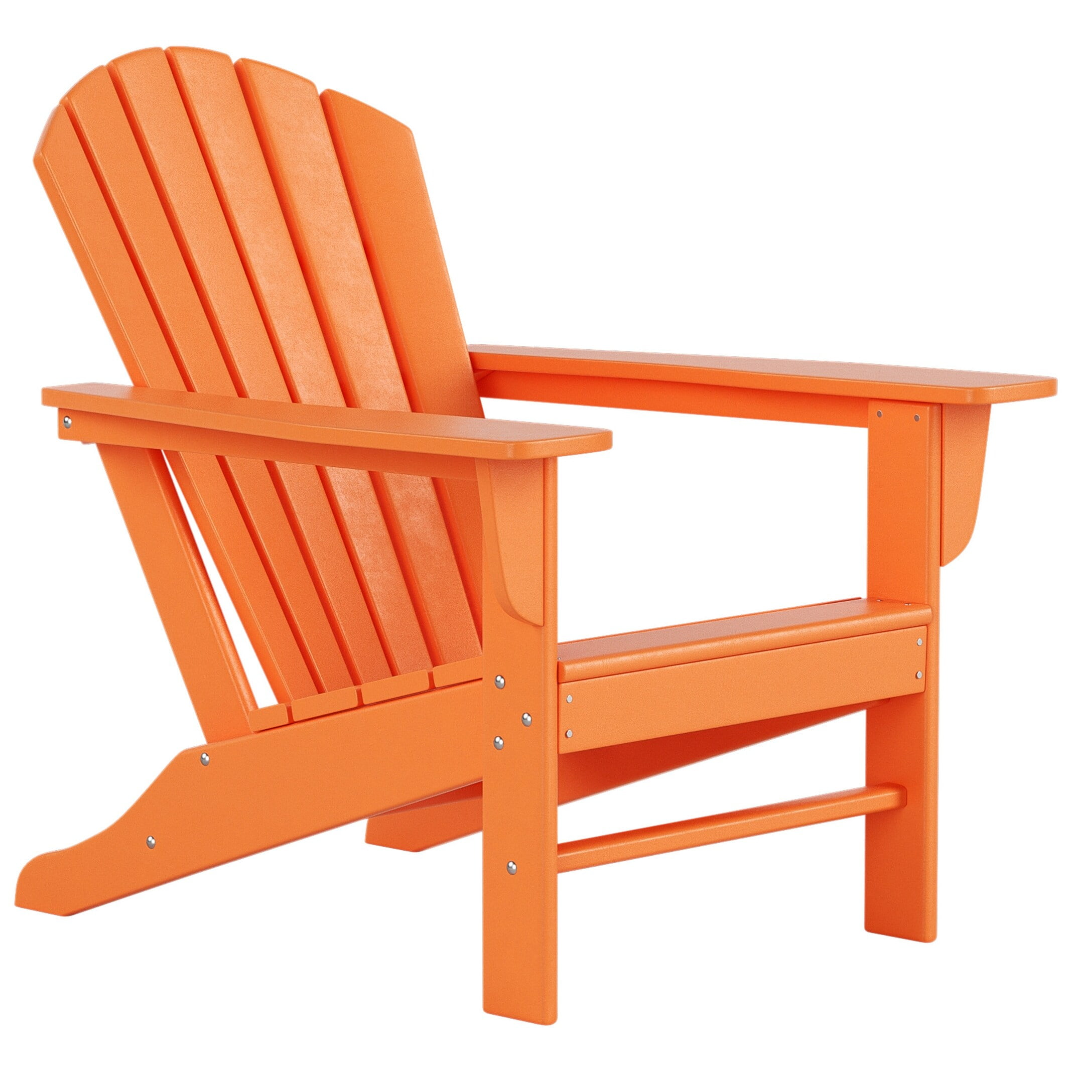 Orange Climate Resistant Adirondack Chair with Square Arms
