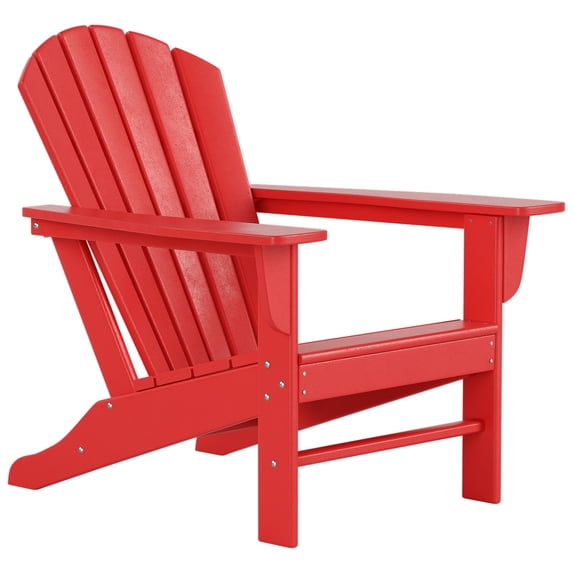 Polytrends Altura Outdoor Eco-Friendly All Weather Poly Patio Adirondack Chair - Deep Seating Red
