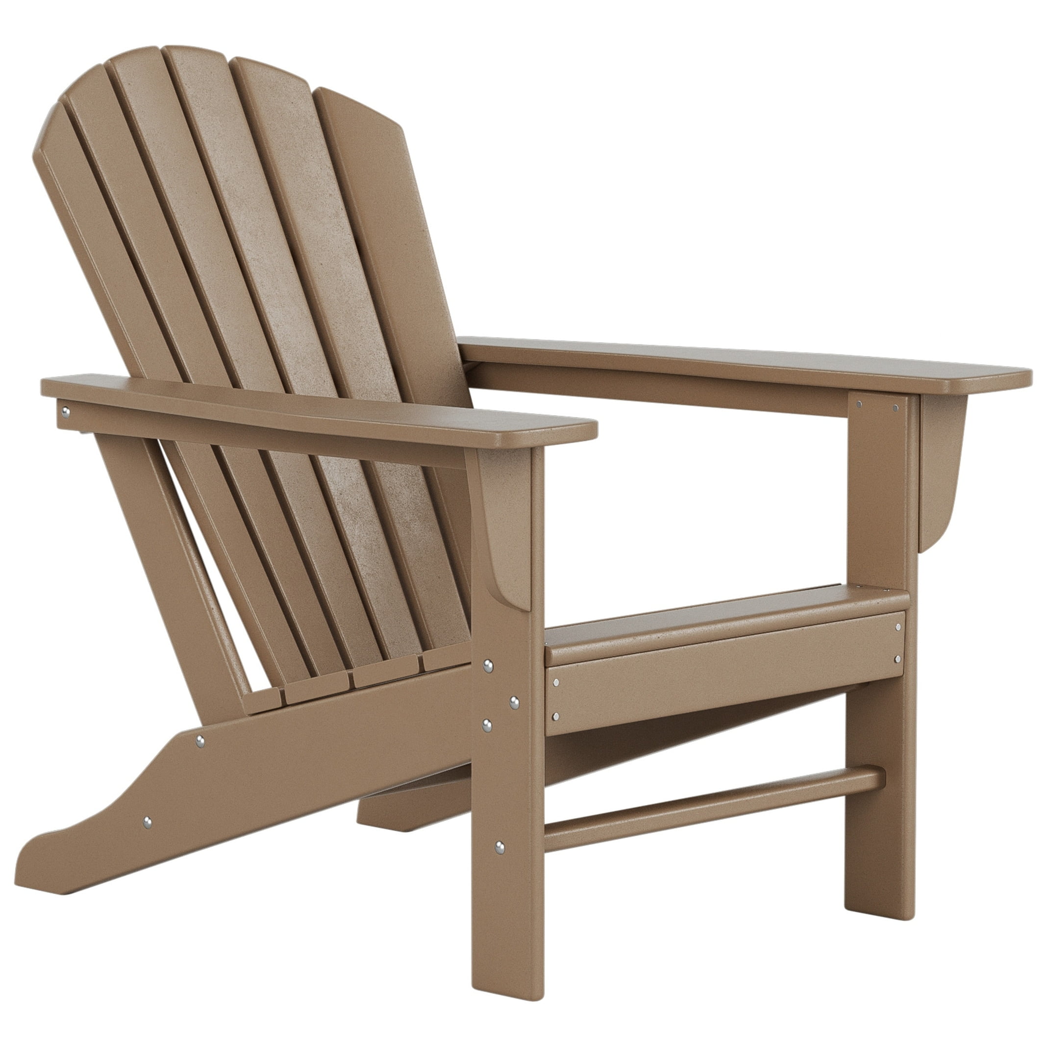 Weathered Wood Outdoor Adirondack Chair with Wide Armrests