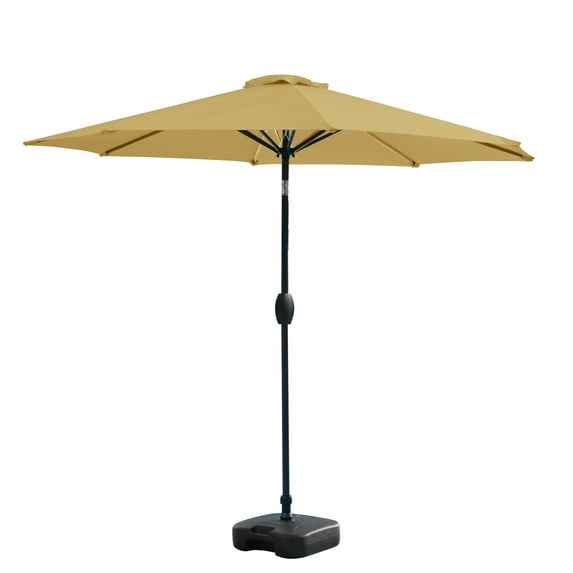 Polytrends Amada 9 ft. Patio Umbrella with Fillable Base Beige