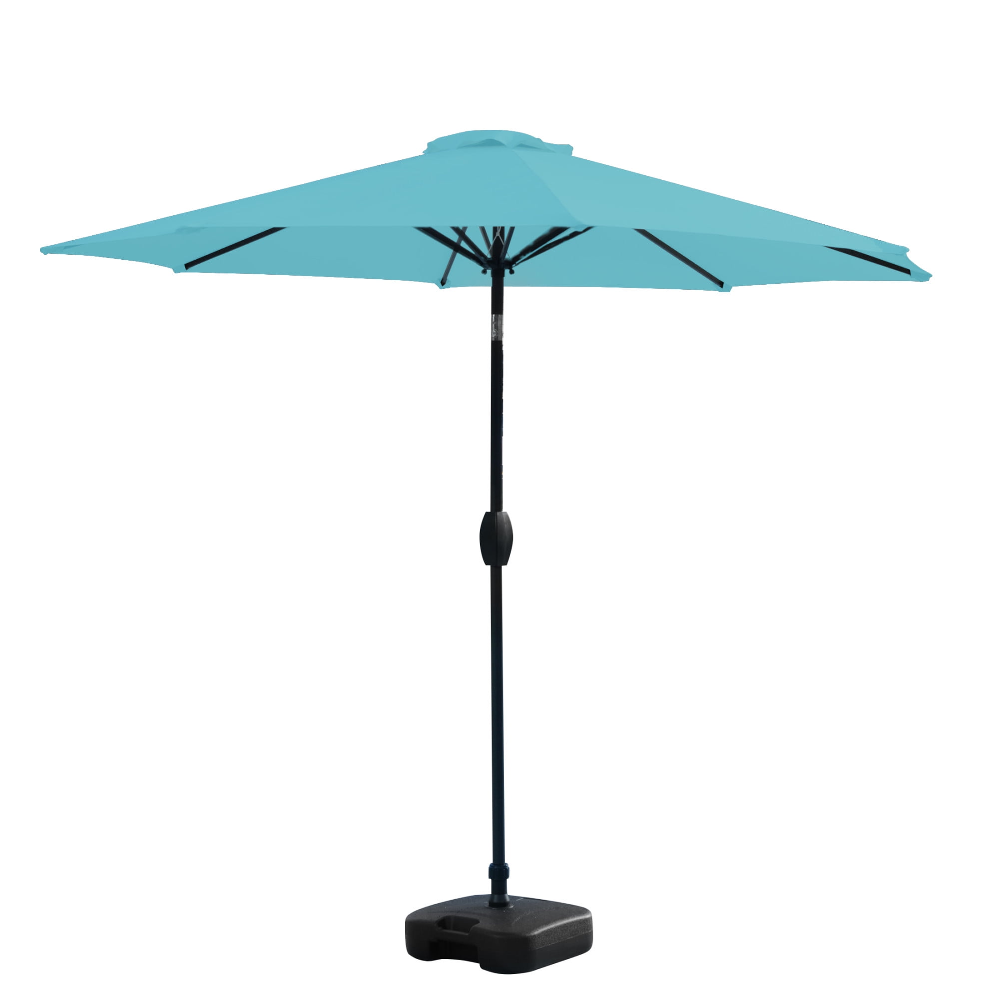 Polytrends Amada 9 ft. Patio Umbrella with Fillable Base Turquoise