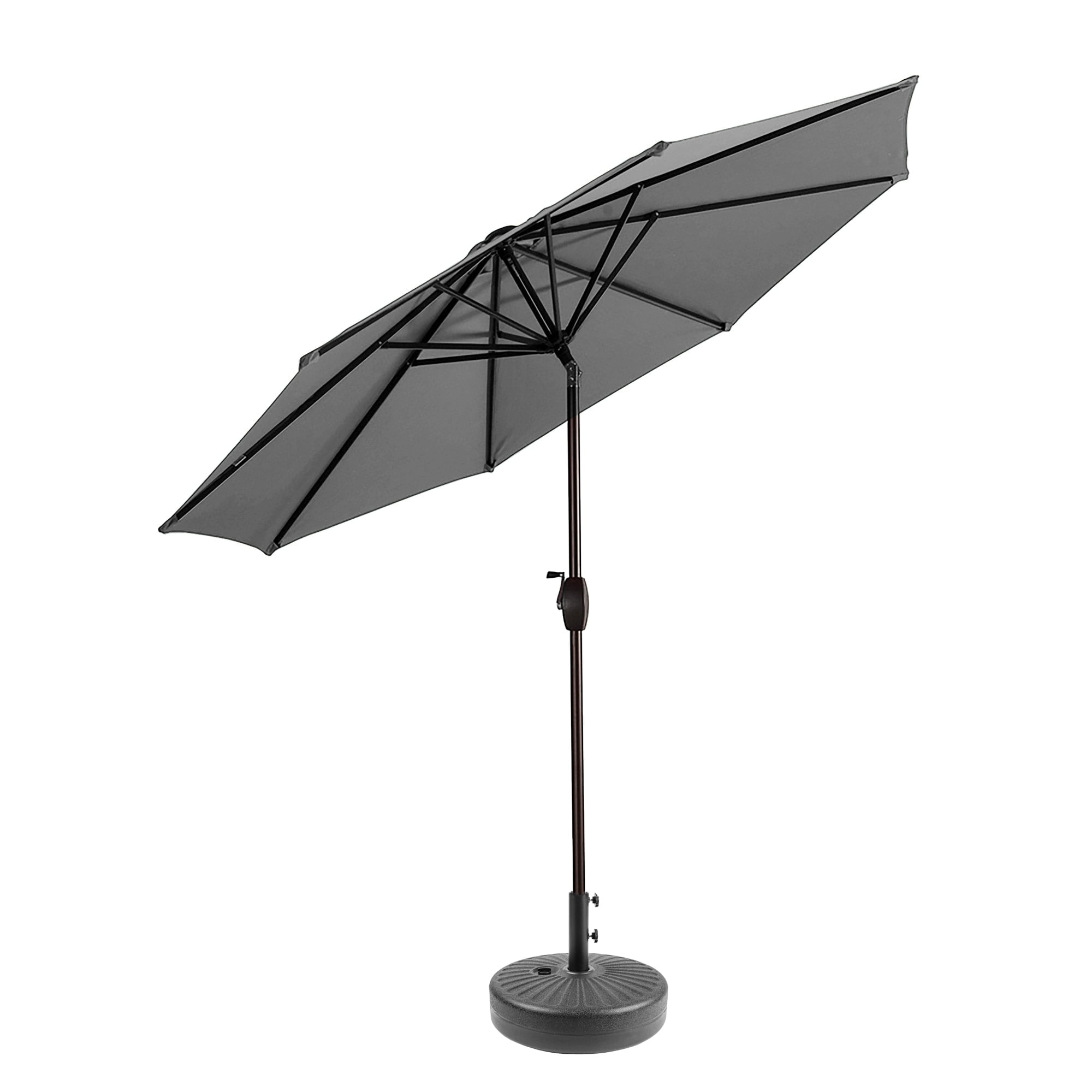 Polytrends Holme 9-foot Patio Umbrella and Base Stand Grey