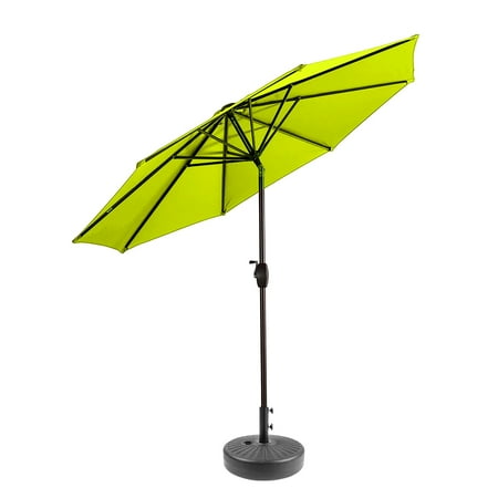 Polytrends Holme 9-foot Patio Umbrella and Base Stand Lime