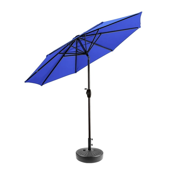Polytrends Holme 9-foot Patio Umbrella and Base Stand Royal Blue