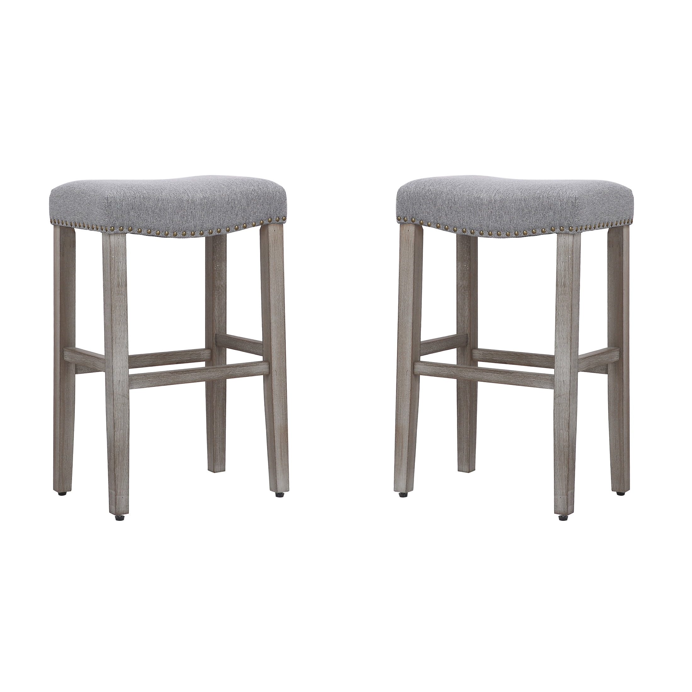 Polytrends Jameson Upholstered 29 Bar Stool Set of