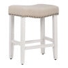 Polytrends Jameson Upholstered Polyester Antique White 24 Inch Counter Stool Antique White/Beige Metal Foam Upholstered Polyester Cabin & Lodge