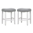 thumbnail image 1 of Polytrends Jameson Upholstered Polyester Antique White 24 Inch Counter Stool (Set Of 2) Antique White/Gray Metal Foam Upholstered Polyester Cabin &, 1 of 4