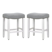 Polytrends Jameson Upholstered Polyester Antique White 24 Inch Counter Stool (Set Of 2) Antique White/Gray Metal Foam Upholstered Polyester Cabin &