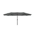 thumbnail image 1 of Polytrends Johnn 15-foot Double-Sided Outdoor Offset Patio Twin Umbrella Gray 15ft, 1 of 5