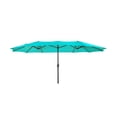 thumbnail image 1 of Polytrends Johnn 15-foot Double-Sided Outdoor Offset Patio Twin Umbrella Turquoise 15 ft, 1 of 5