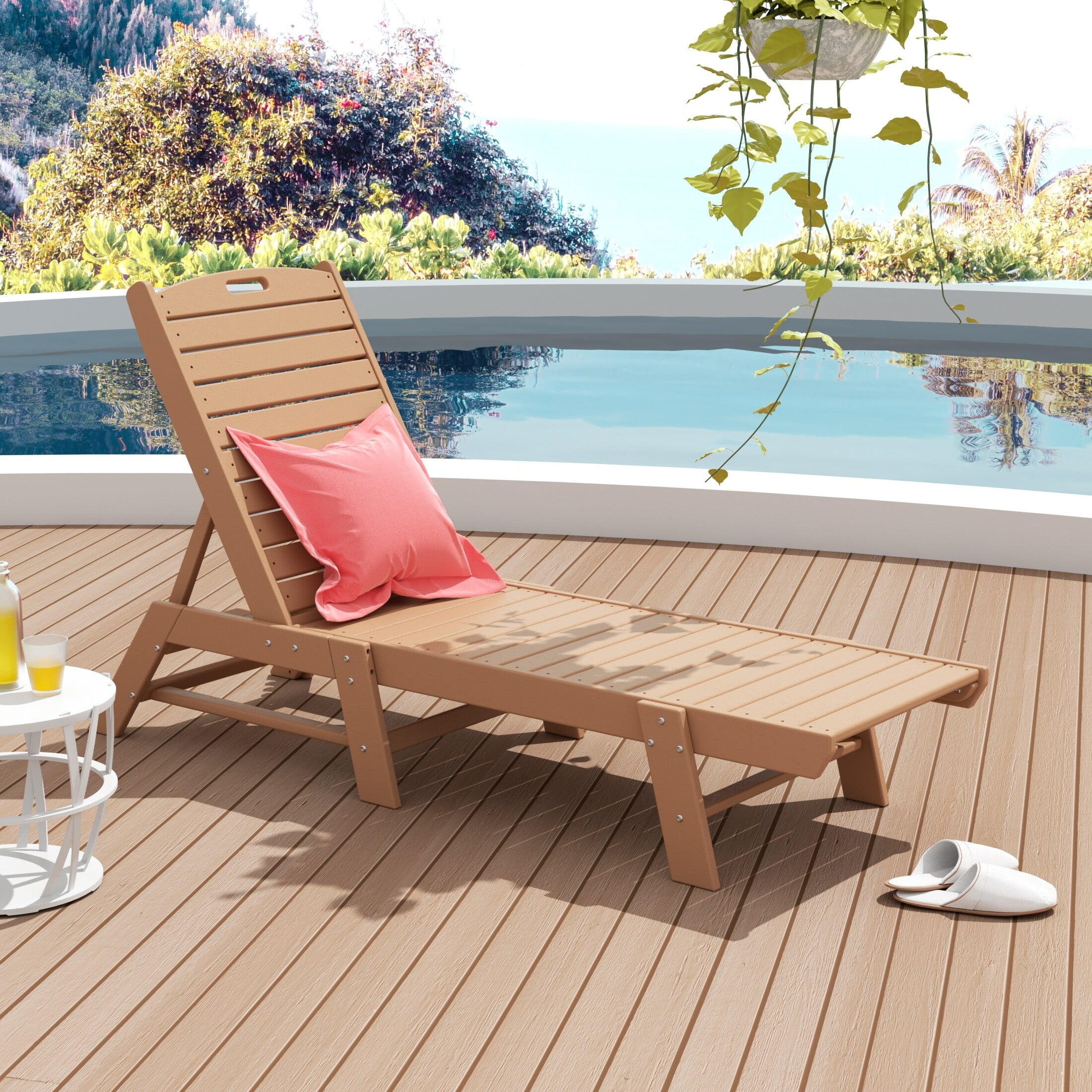 Polytrends Laguna All Weather Poly Pool Outdoor Chaise Lounge