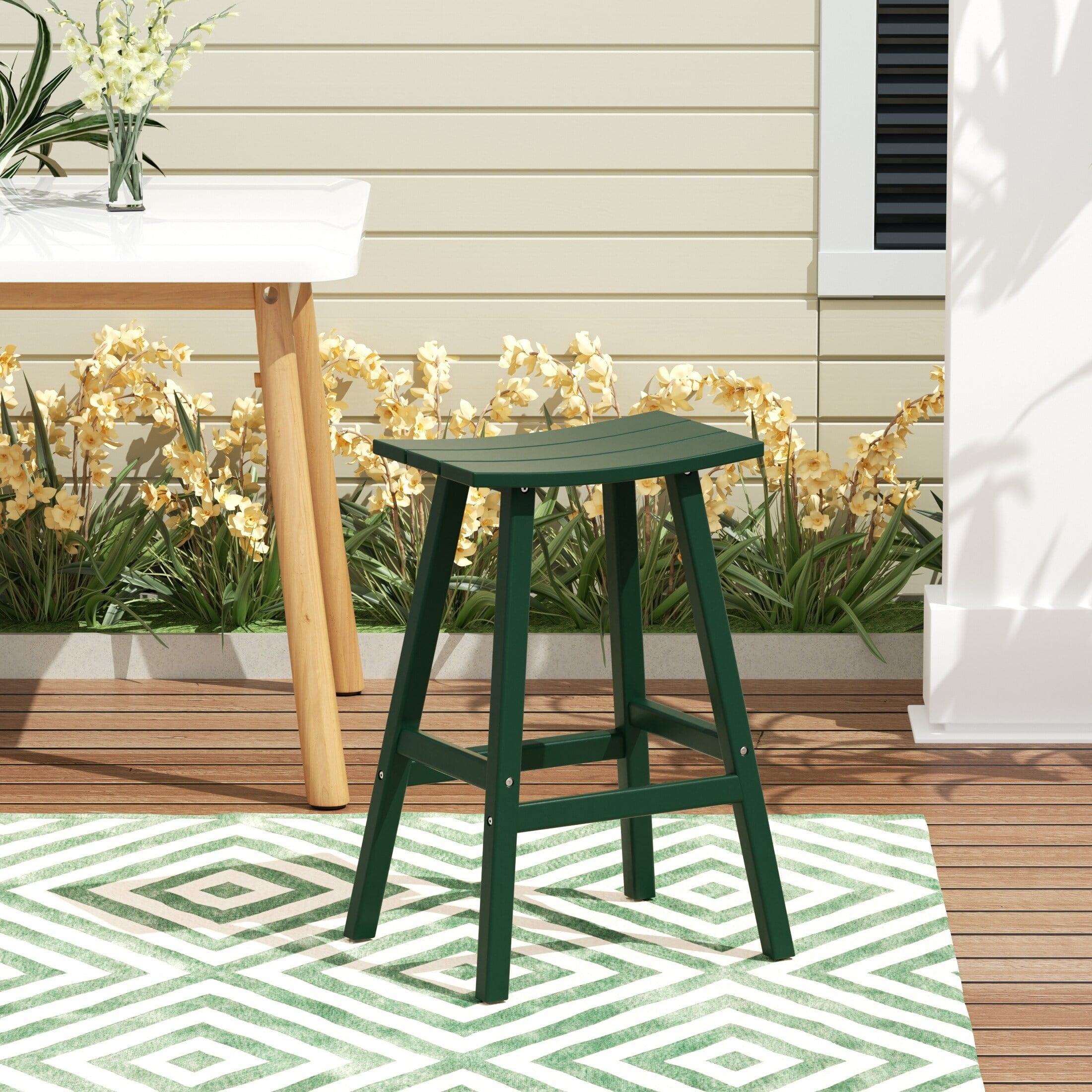 Polytrends Laguna HDPE All Weather Poly Outdoor Patio Bar Stool