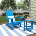 thumbnail image 1 of Polytrends  Laguna Hdpe All Weather Outdoor Patio Foldable Adirondack Chair With Side Table (2-Piece Set) Pacific Blue, 1 of 5