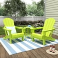 thumbnail image 1 of Polytrends  Laguna Hdpe All Weather Outdoor Patio Foldable Adirondack Chairs With Side Table (3-Piece Set) Lime, 1 of 4