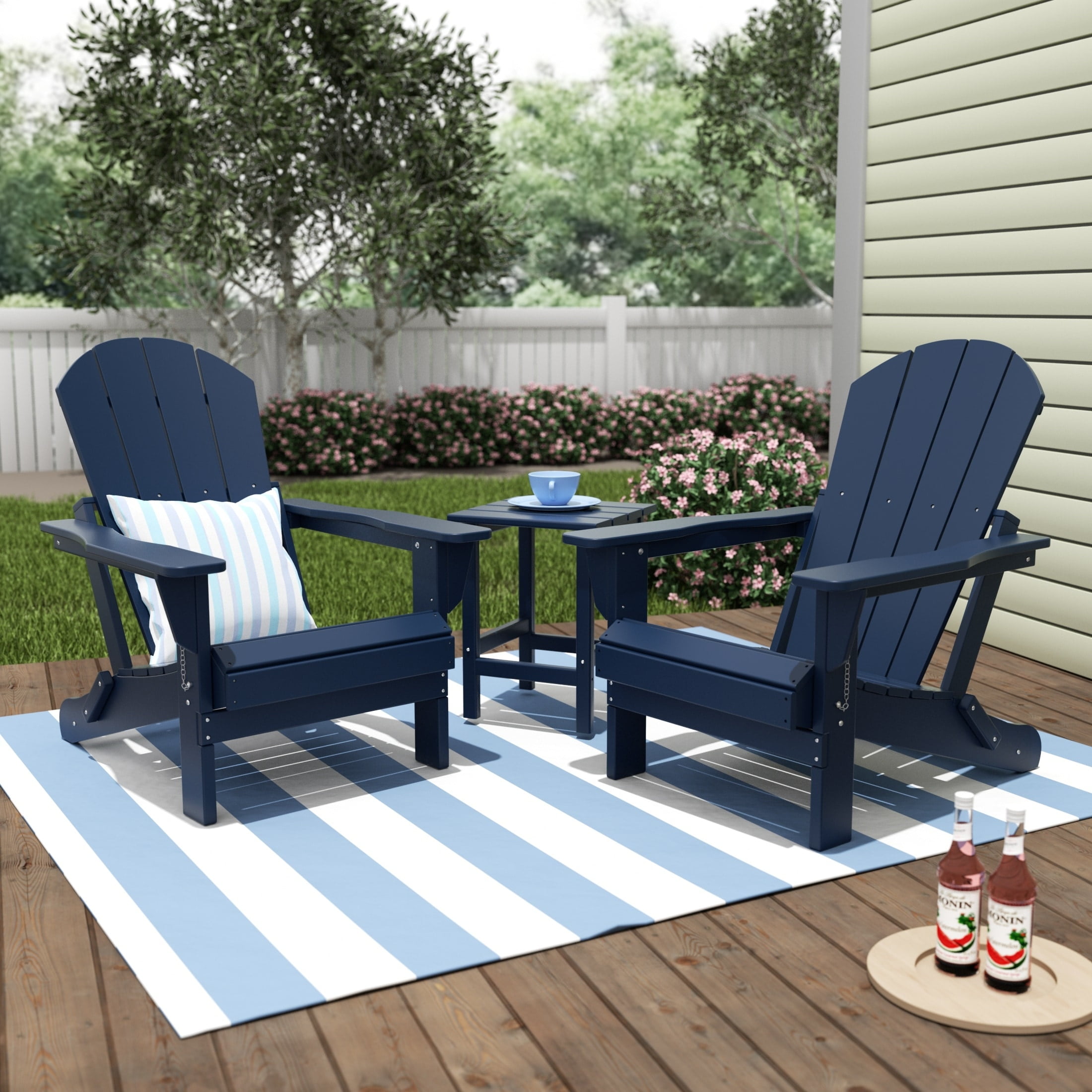 Polytrends Laguna Hdpe All Weather Outdoor Patio Foldable