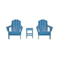 thumbnail image 1 of Polytrends  Laguna Hdpe All Weather Outdoor Patio Foldable Adirondack Chairs With Side Table (3-Piece Set) Pacific Blue, 1 of 7