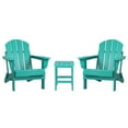 thumbnail image 1 of Polytrends  Laguna Hdpe All Weather Outdoor Patio Foldable Adirondack Chairs With Side Table (3-Piece Set) Turquoise, 1 of 11