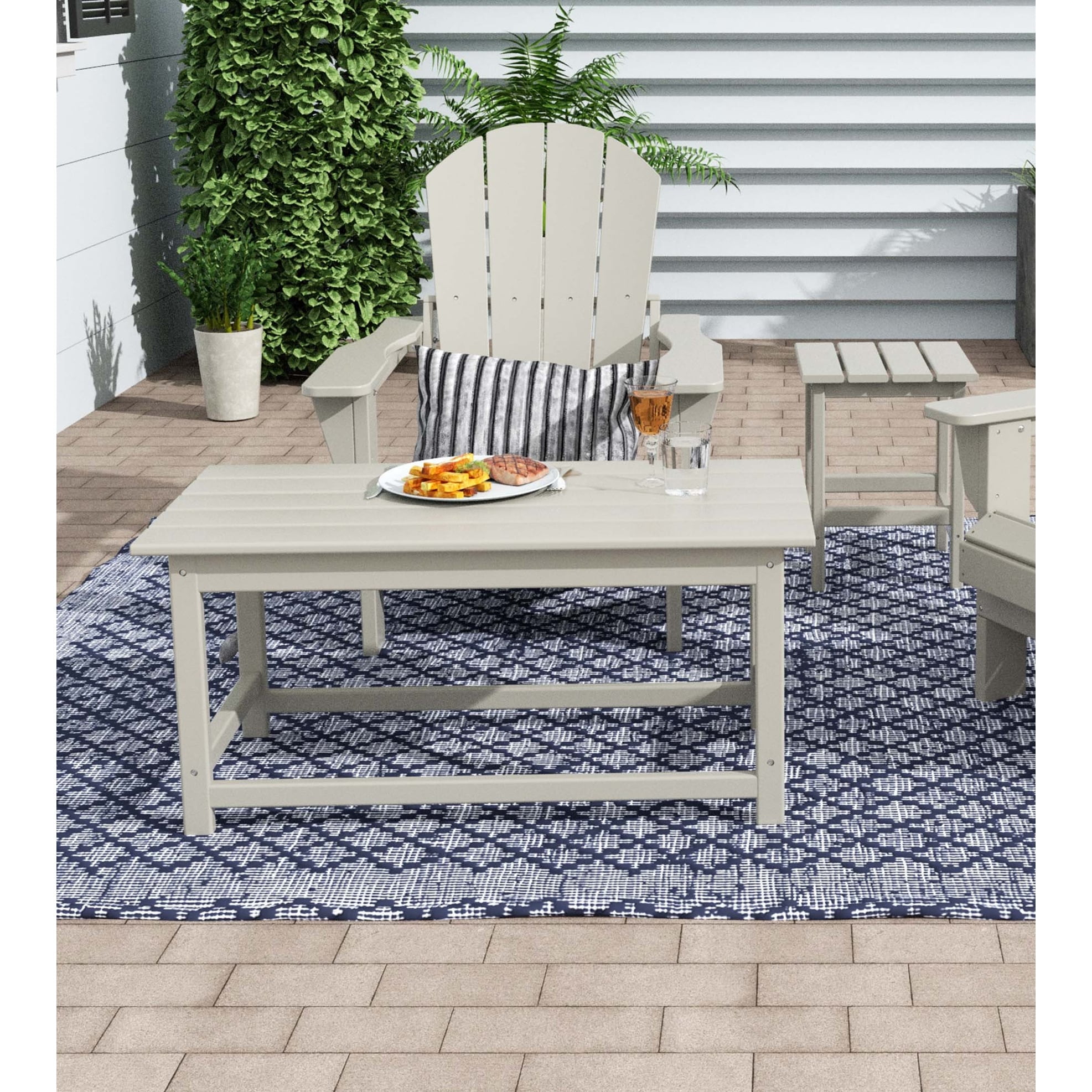 Malibu Sand Poly Lumber Outdoor Coffee Table 35"