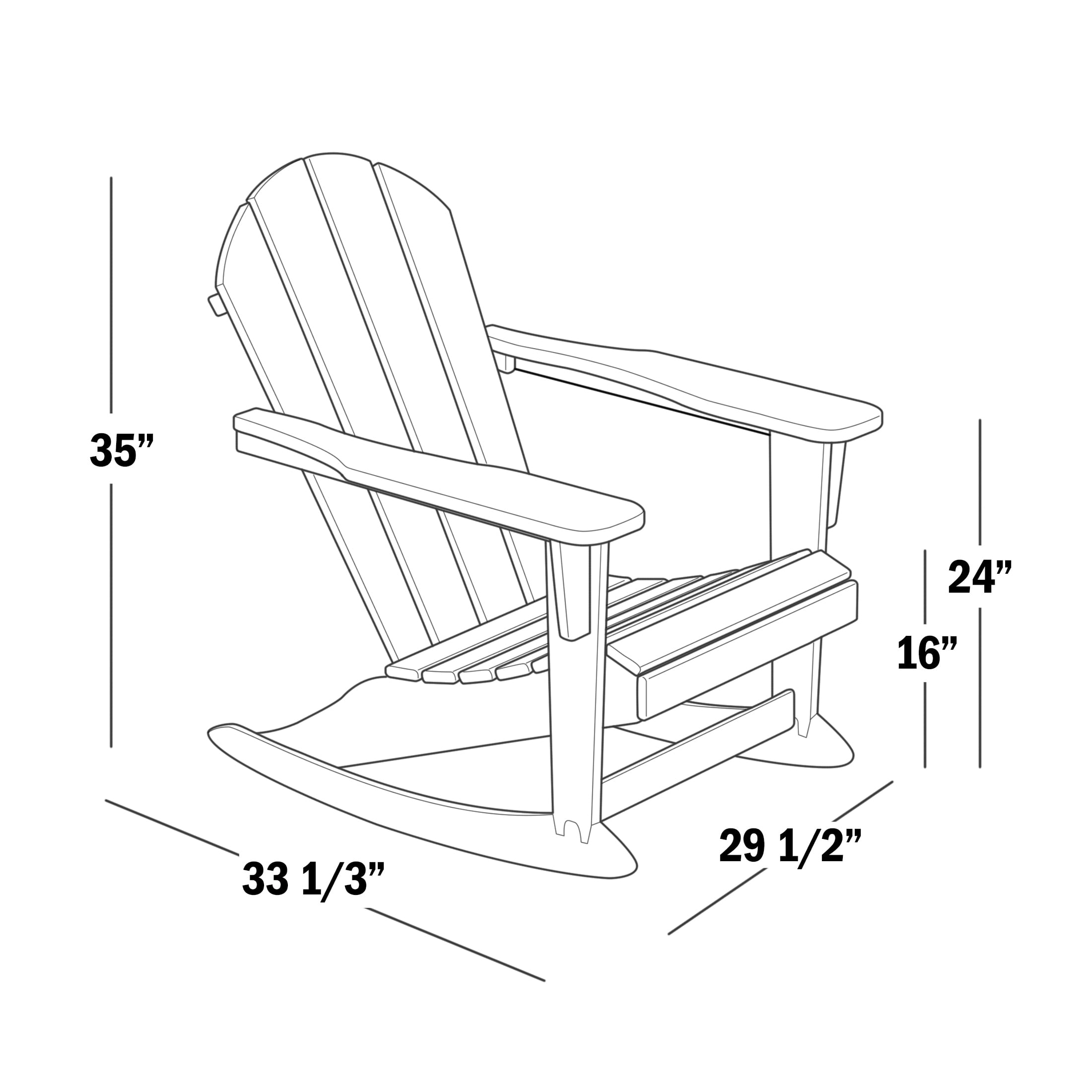 Polytrends  Laguna Hdpe All Weather Outdoor Patio Rocking Chair Dark Green