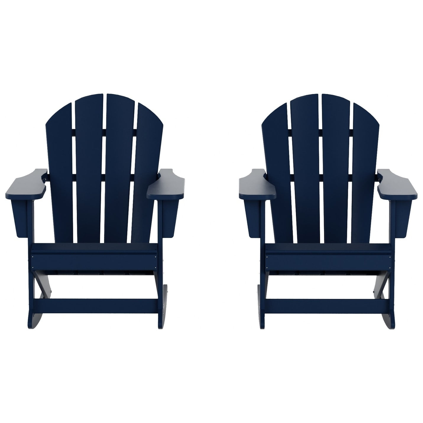 Polytrends  Laguna Hdpe All Weather Outdoor Patio Rocking Chair (Set of 2) Navy Blue