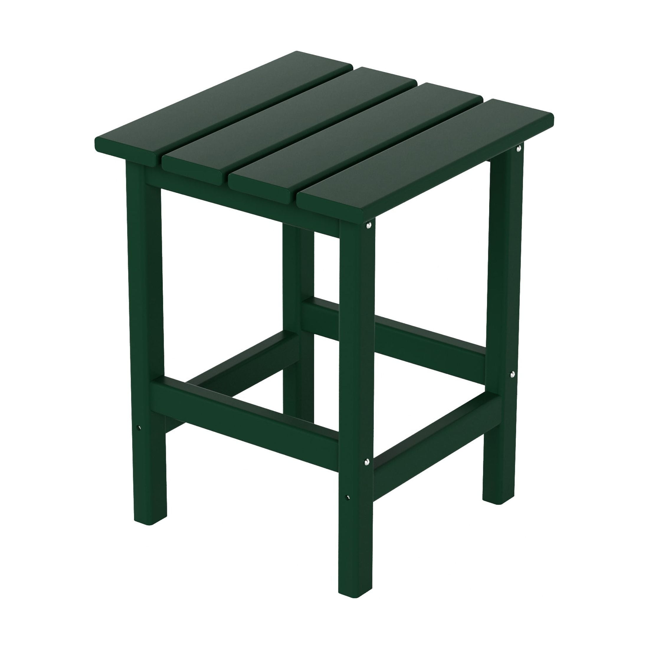 Polytrends  Laguna Hdpe All Weather Outdoor Patio Square Side Table Dark Green