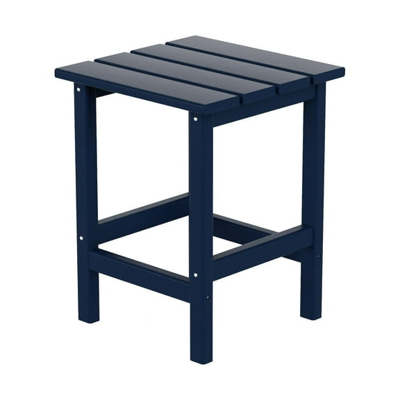 Polytrends Laguna Hdpe All Weather Outdoor Patio Square Side Table Navy Blue