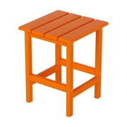 Polytrends Laguna Hdpe All Weather Outdoor Patio Square Side Table Orange
