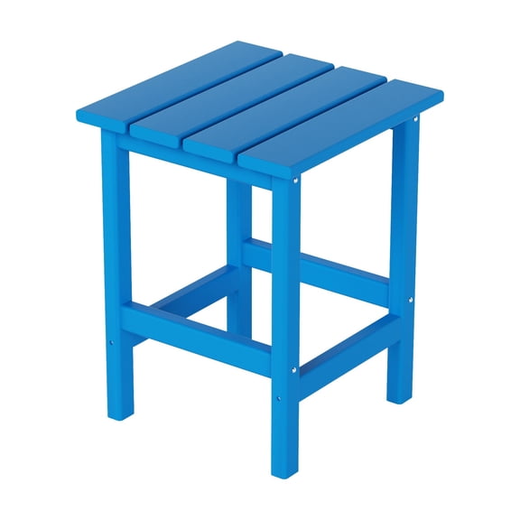 Polytrends Laguna Hdpe All Weather Outdoor Patio Square Side Table Pacific Blue