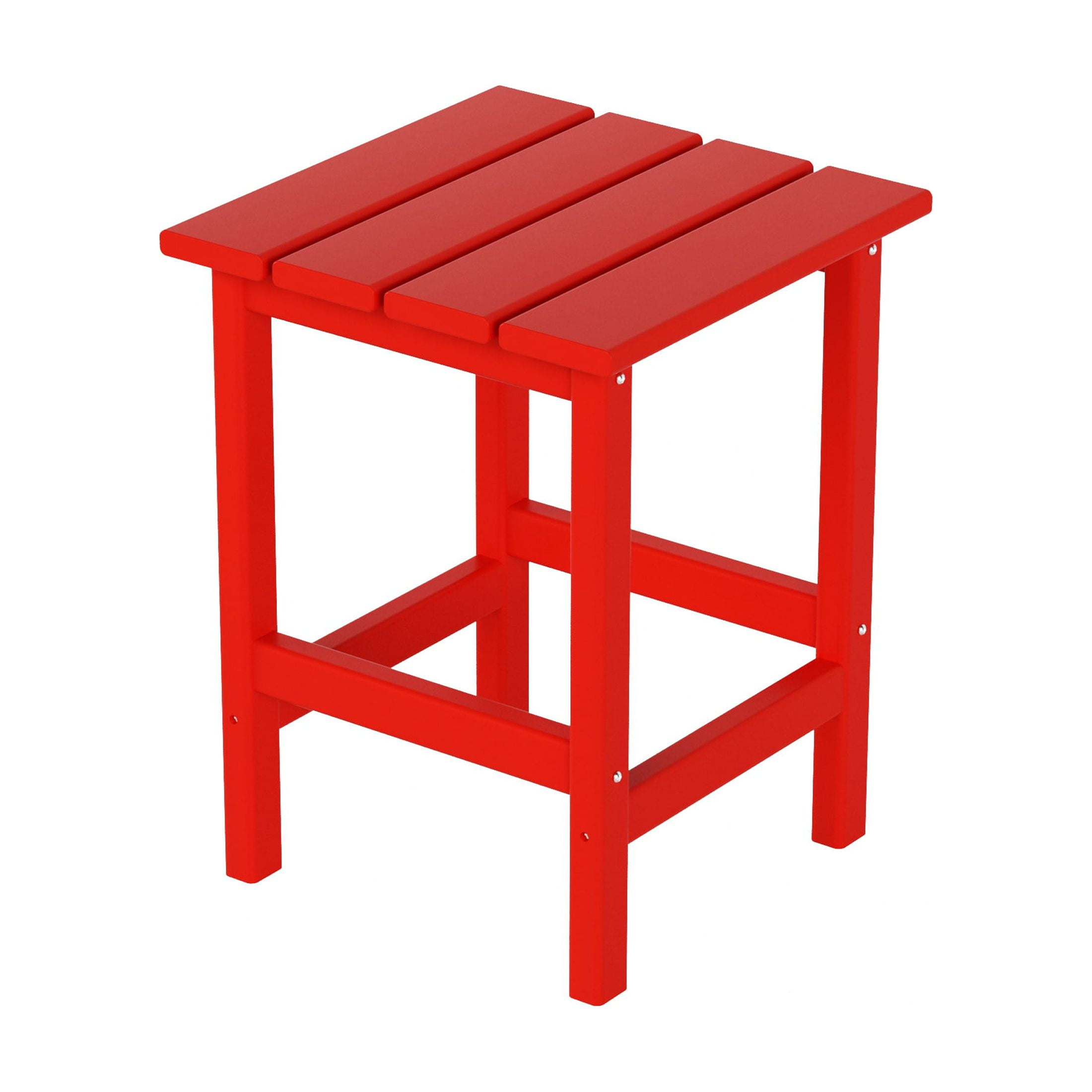 Polytrends  Laguna Hdpe All Weather Outdoor Patio Square Side Table Red