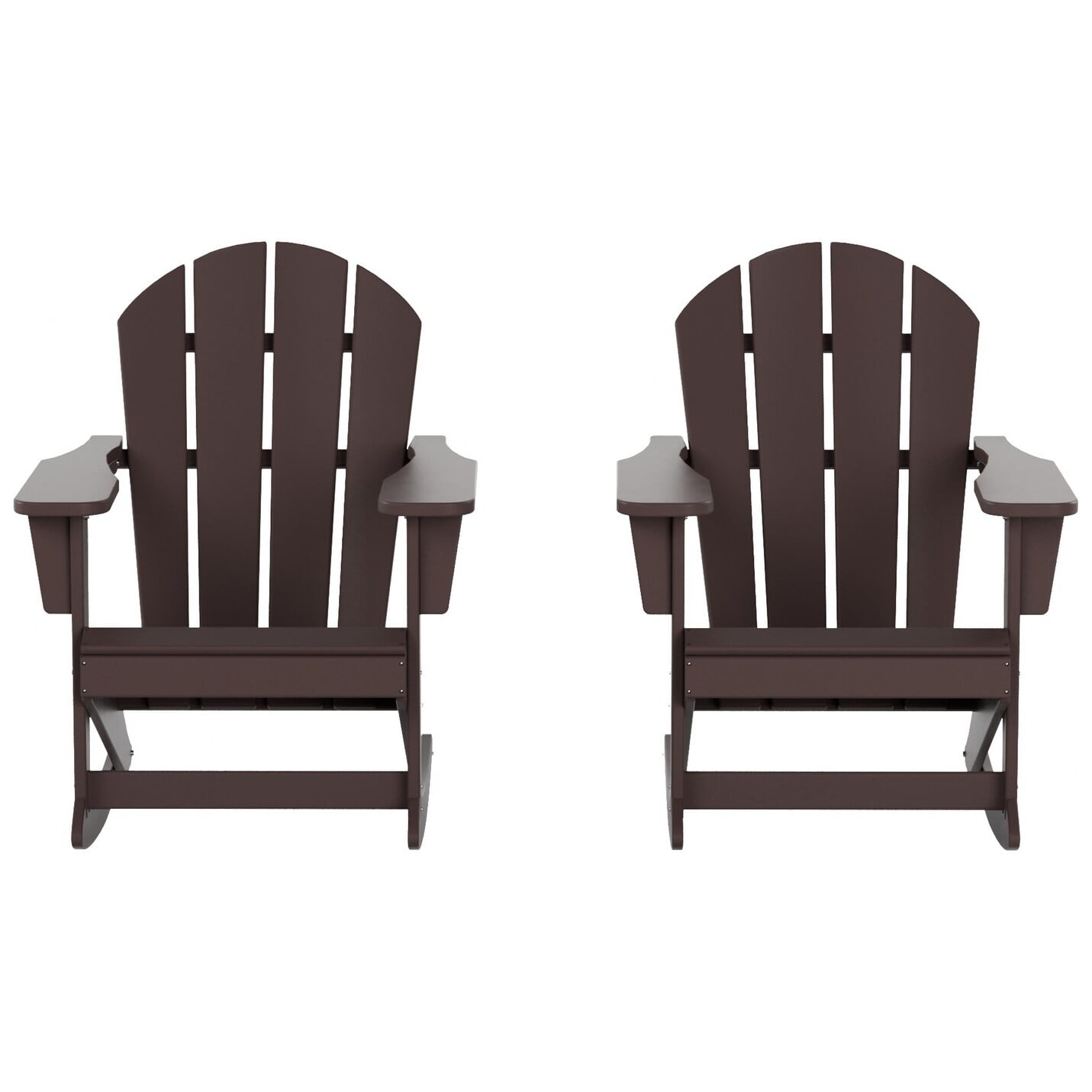 Westin Dark Brown Fade-Proof Outdoor Rocking Adirondack Chair Set