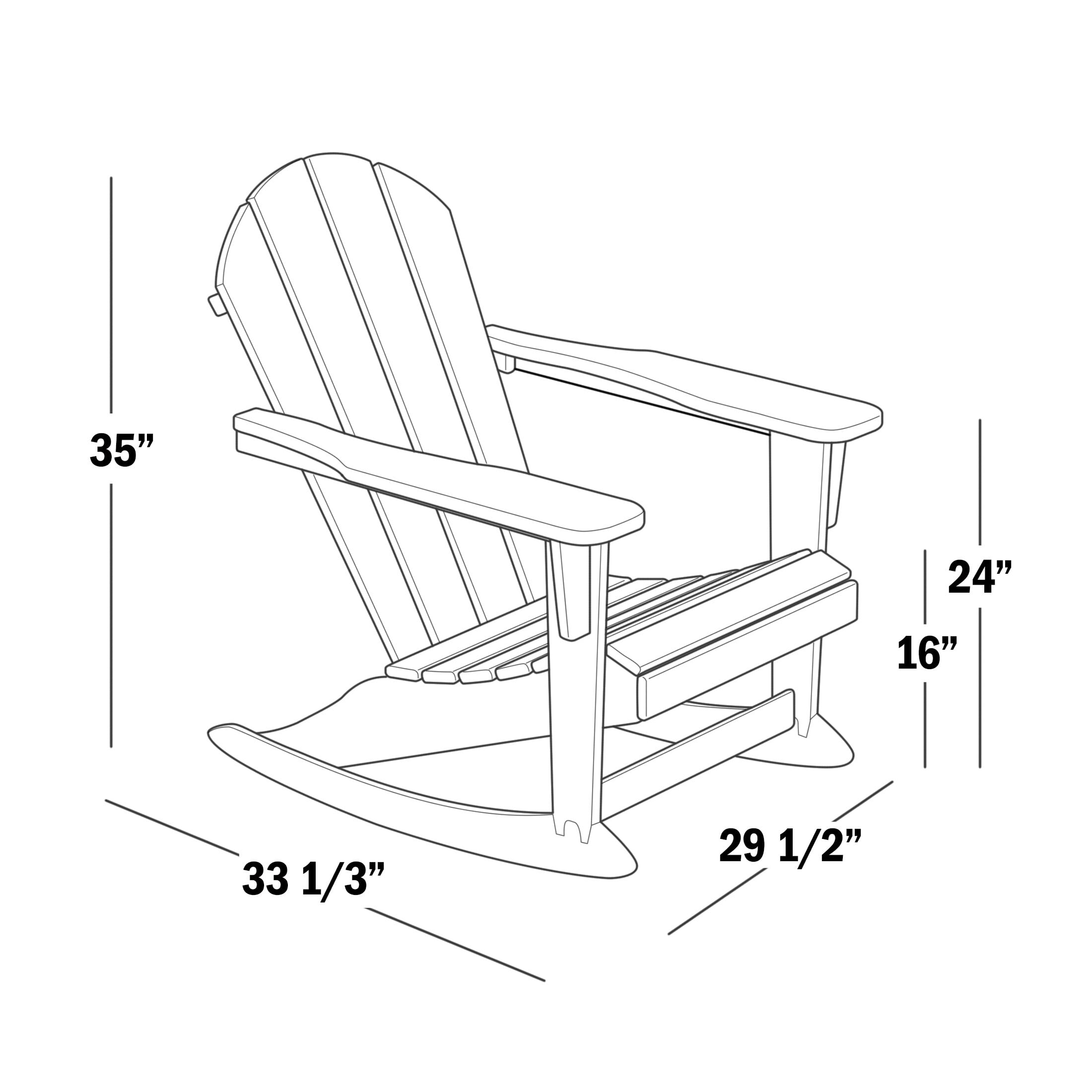 Laguna Orange HDPE Outdoor Rocking Adirondack Chair Set