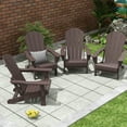 thumbnail image 1 of Polytrends  Laguna Weather Resistant Outdoor Patio Folding Adirondack Chairs (Set of 4) Dark Brown, 1 of 5