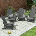 thumbnail image 1 of Polytrends  Laguna Weather Resistant Outdoor Patio Folding Adirondack Chairs (Set of 4) Gray, 1 of 5