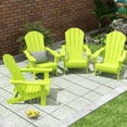 thumbnail image 1 of Polytrends  Laguna Weather Resistant Outdoor Patio Folding Adirondack Chairs (Set of 4) Lime, 1 of 5