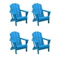 thumbnail image 1 of Polytrends  Laguna Weather Resistant Outdoor Patio Folding Adirondack Chairs (Set of 4) Pacific Blue, 1 of 9