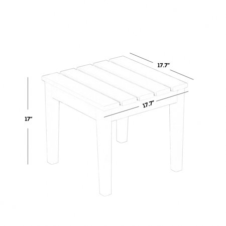 Polytrends Shoreside HDPE Eco-Friendly All Weather Square Modern 18" Side Table Dark Green