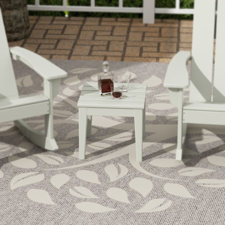 Polytrends Shoreside HDPE Eco-Friendly All Weather Square Modern 18" Side Table Sand