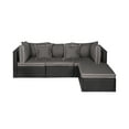 thumbnail image 1 of Polytrends York 4-Piece Outdoor Patio Modular Sectional Sofa with Cushions Black/Gray, 1 of 5